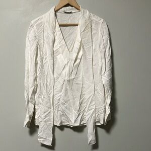 Sandro White Snakeskin Print Blouse Top Size 3